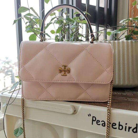 NEW Tory Burch MINI KIRA DIAMOND QUILT TOP-HANDLE CROSSBODY IN PINK Authentic - Picture 5 of 9